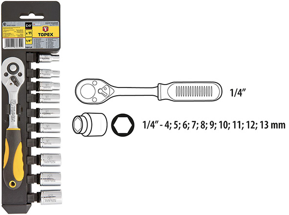 CHIAVI A BUSSOLA 1/4 SERIE PZ.11 TOPEX 38D650     