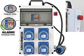 QUADRI VB IP65 ARCHIMEDE 4 PRESE BLU FUNGO+ALLARME
