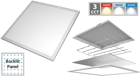 PANNELLI NOVA LED BACKLIT 60X60 TRI-WHITE         