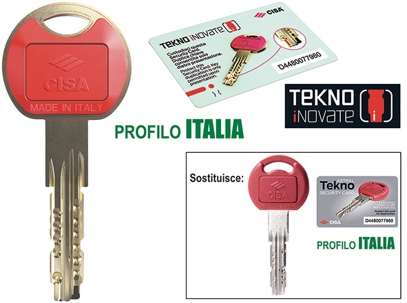 CHIAVI CISA TEKNO INOVATE ITALIA * DUPLICATO      