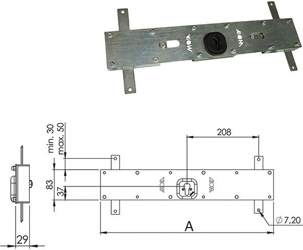 SERRATURE MOIA A FASCIA PER PORTA 156B/C          