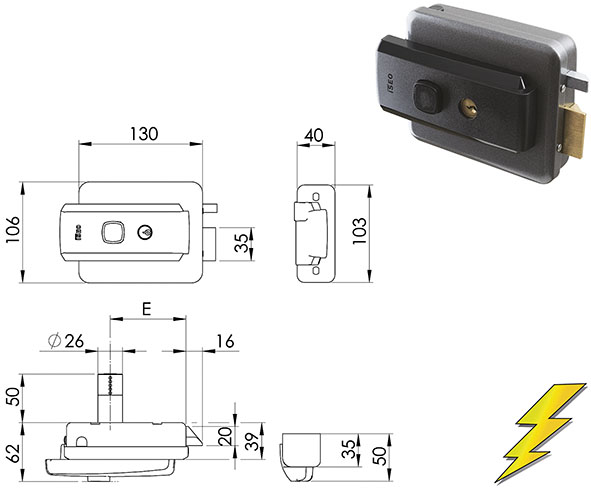 ELETTROSERRATURE ISEO APPLICARE SERIE5 52N515     