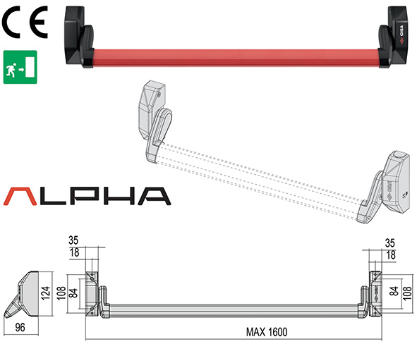 MANIGLIONI CISA ALPHA PUSH ART.5M016              