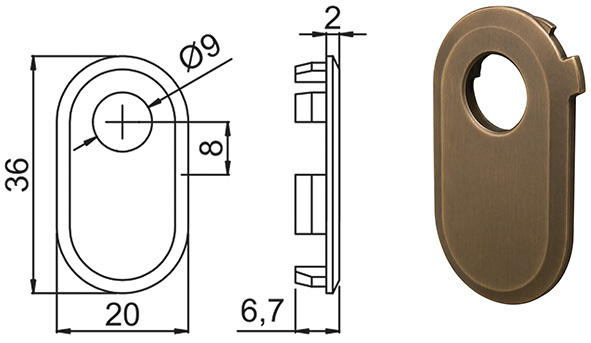 ADATTATORE SECUREMME F.CIL./CODOLO BRONZO         